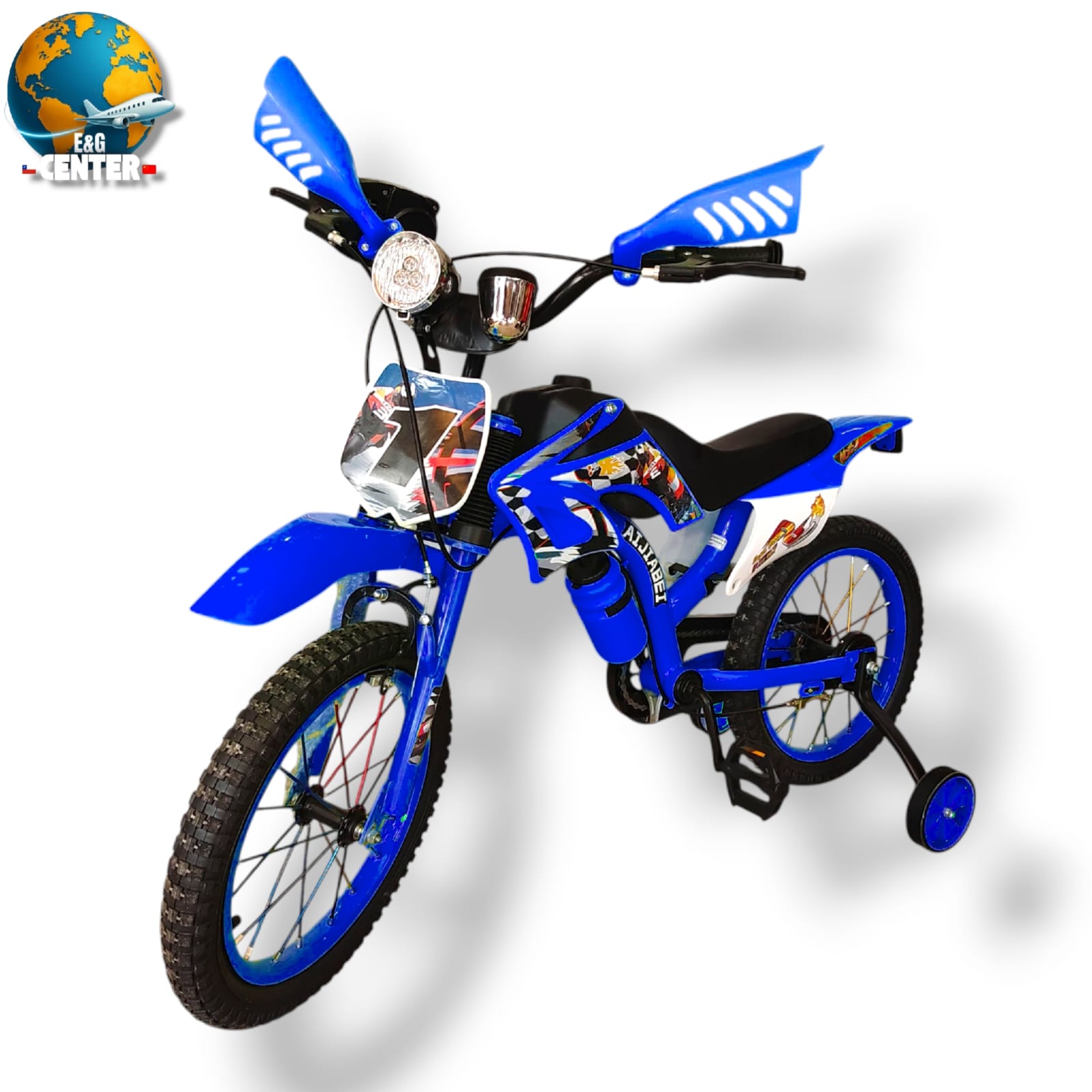 BICICLETA MOTO NIÑO AZUL ARO 16